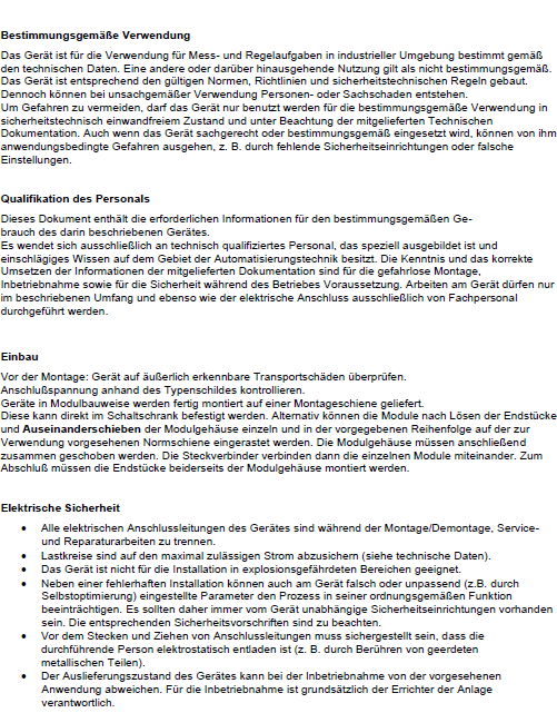 Modulare Hardware Baureihe 852 Bedienungsanleitung Seite 2