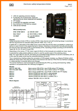 electronic safety temperature limiter 846