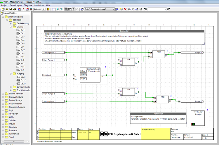 Demosoftware - KFM Modulregler